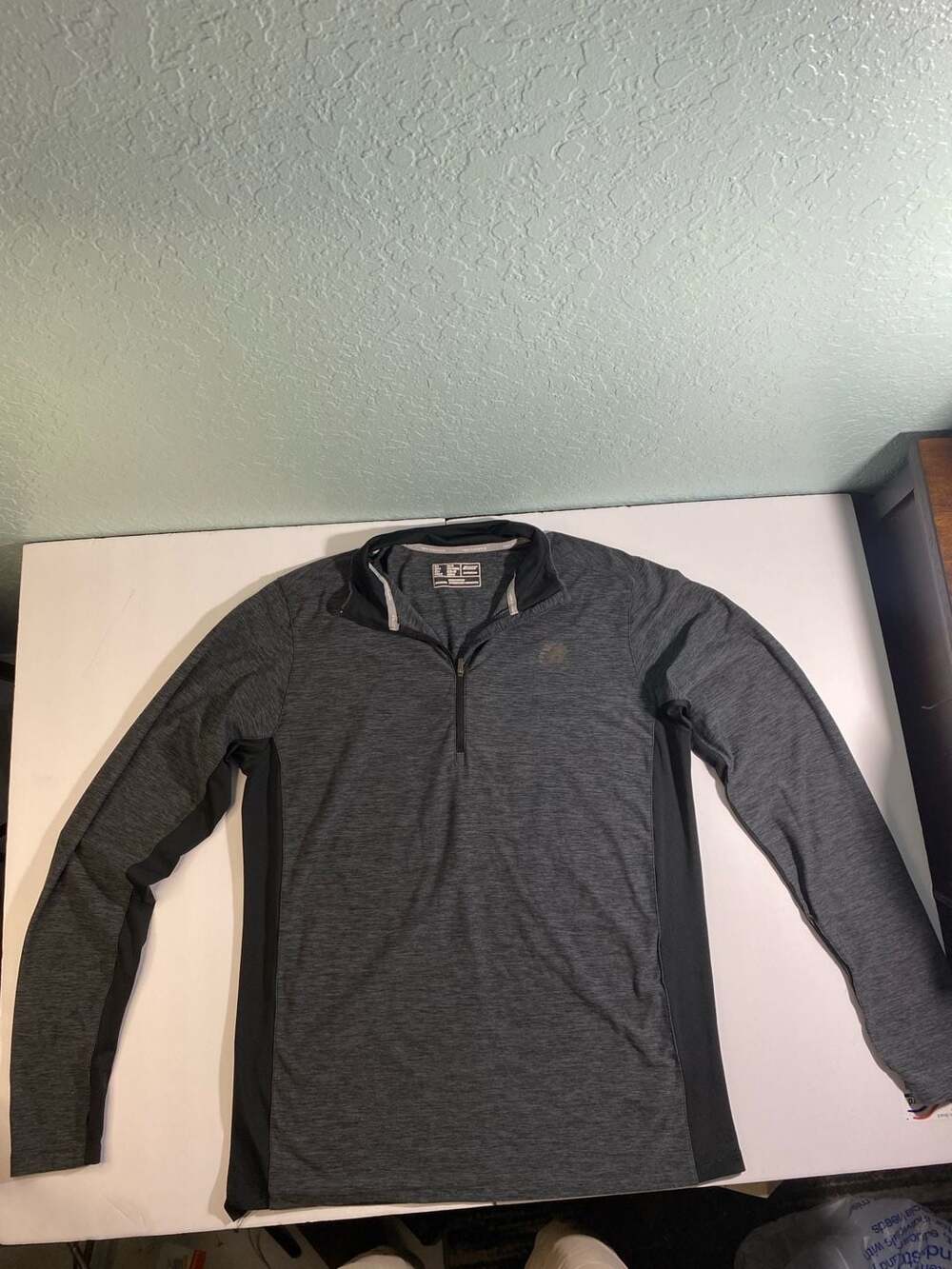 New Balance NB Dry Quarter-Zip Long Sleeve Running Shirt Heathered Grey Size L - Picture 2 of 9